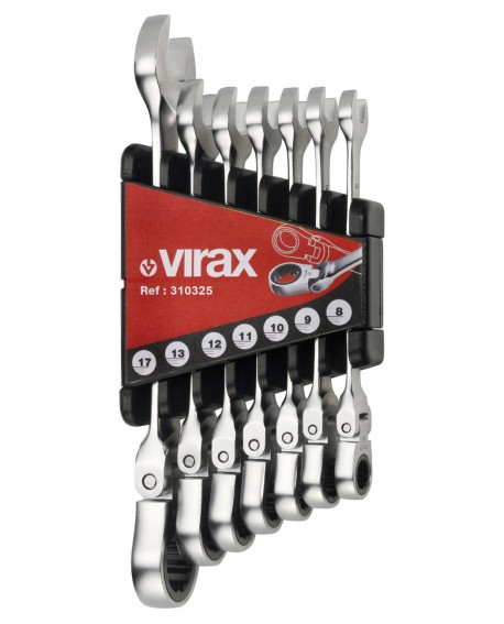 VIRAX 3103 : SET KLJUČEV GIBLJIVA GLAVA RAGLJA 8-17MM